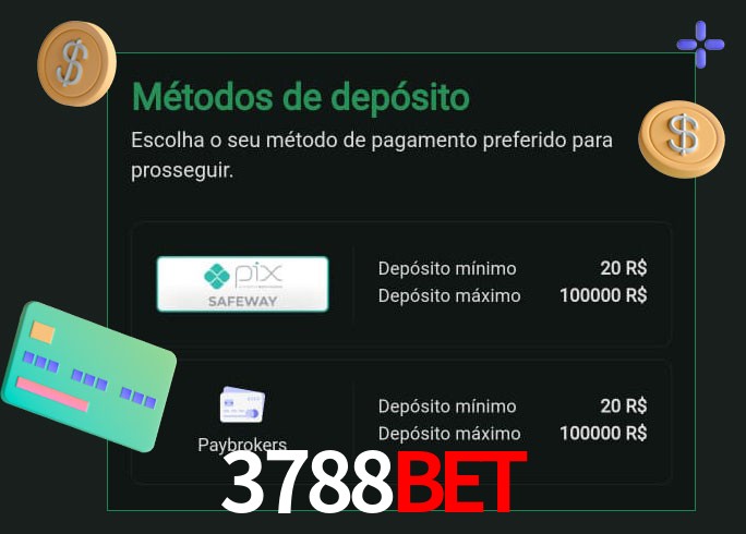 O cassino 3788Bet oferece uma grande variedade de métodos de pagamento